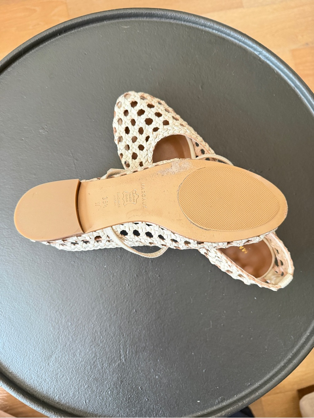 Margaux Cream Woven Mary Jane Flats - Picture 7 of 7